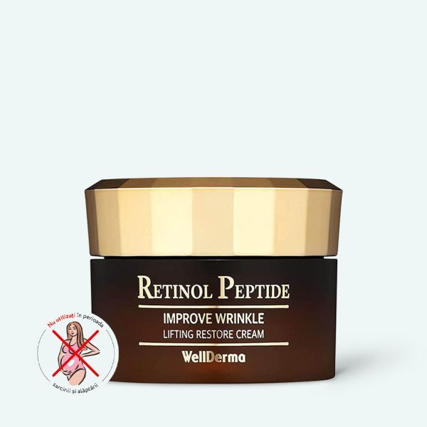 Crema Reafirmante, Antiarrugas, Antimanchas -Altamente concentrada de Retinol y Peptidos -Retinol Peptide Lifting Restore Cream WellDerma 50g