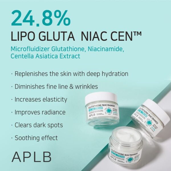 APLB Glutathione Niacinamide Facial Cream (APLB) - 55ml Crema calmante y aclarante con niacinamida y centella asiática - Imagen 3