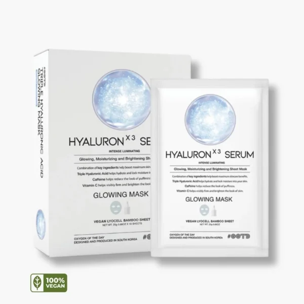 Caja de 10 Unidades - OOTD Mascarilla Triple Hialuronico - Triple Hyaluron Acid Serum Glowing Mask